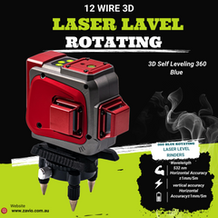 3D 360° Automatic Self-Leveling Laser Level Tool Set - Professional Cross Line Laser for Construction, Tile Installation, Wall Mounting & Home DIY