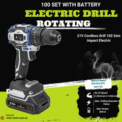 21V Brushless Cordless Impact Drill Set – 2-Speed, 30Nm Torque, 2.0Ah Battery – Powerful DIY & Industrial Tool