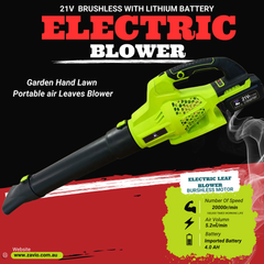 21V Brushless Cordless Leaf Blower – 20,000 RPM, 5.2 m³/min Air Volume, 4.0Ah Battery for Powerful Outdoor Cleaning