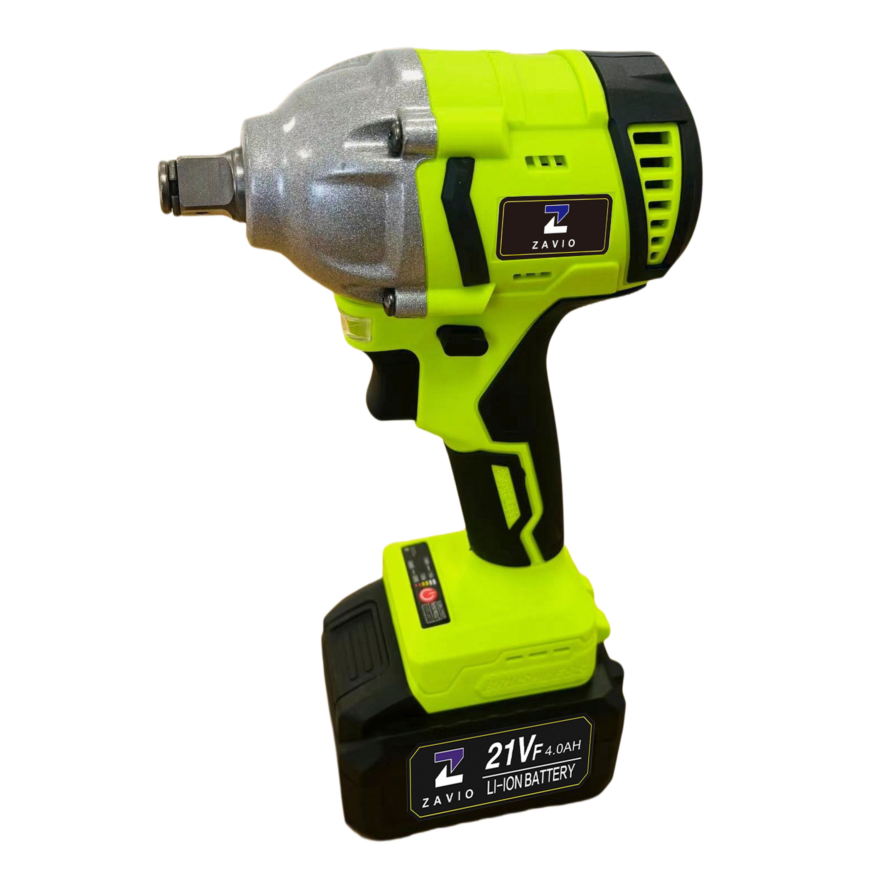 21V Brushless Cordless Impact Wrench Kit – 300N·m High Torque, 1/2" Drive, 2× 4.0Ah Batteries – Heavy-Duty Power Tool for Automotive & Construction