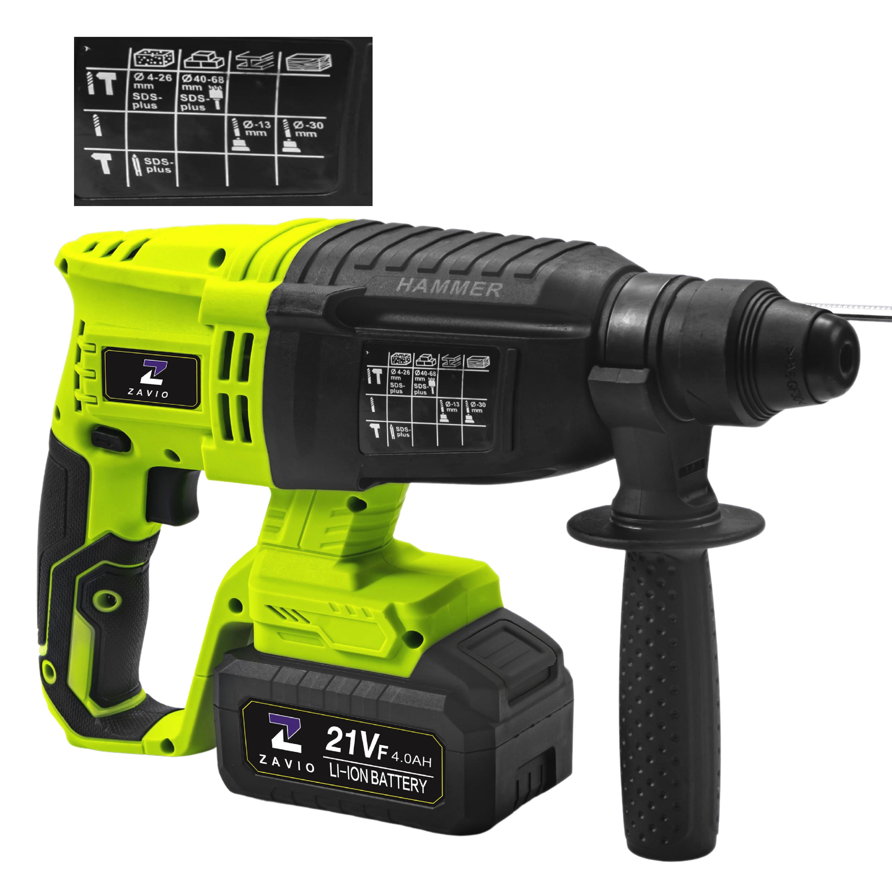21V Brushless Cordless Hammer Drill – 1.7J Impact Energy, 22mm Max Drilling Capacity, 4.0Ah Battery – Heavy-Duty Rotary Drill for Masonry & Concrete